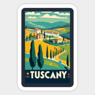 A Vintage Travel Art of Tuscany - Italy Sticker